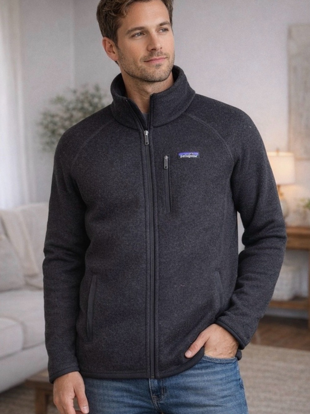 Patagonia Men's Grey Full-Zip Fleece Jacket